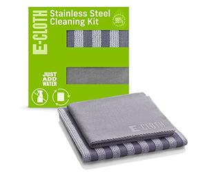 E-Cloth Kit de Limpieza de Acero Inoxidable, Limpiador de Microfibra de Acero Inoxidable para un Brillo Impecable para electrodomésticos como Horno, Estufa y refrigeradores, Lavable y Reutilizable,