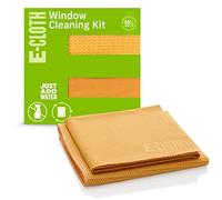 e-cloth Kit de Limpieza de Ventanas y Cristales para Ventanas y Ventanas, sin Rayas, con Solo Agua, Kit de Limpieza de Toallas de Microfibra para Ventanas, Parabrisas de Coche, Espejo, Color Naranja