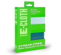 E-Cloth Limpiador de cristales, kit de limpieza de ventanas, paño de limpieza de microfibra, lo mejor para limpiar ventanas y puertas de vidrio interiores y exteriores, parabrisas de coche, lavable y reutilizable, promesa de 100 lavados, verde
