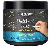 e-concreto - Pintura de pizarra, basta con una capa, color negro, 500 ml, incluye tizas para pizarra
