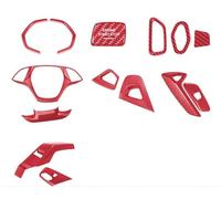 E-cowlboy Juego completo de 15 piezas de accesorios interiores de fibra de carbono para Chevrolet Corvette C7 Z06 Z51 ZR1 Stingray Grand Sport 2014 2015 2016 2017 2018 2019 (rojo)