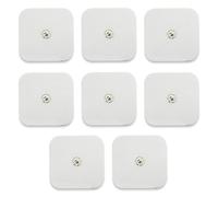 E-Cron 8 uds. Compatible Electrodos de Recambio para Electroestimulador de TENS, EMS, TPN, Beurer, Sanitas etc. 5x5cm Almohadillas de Botón, de Larga Duración, Autoadhesivas y Reutilizables.