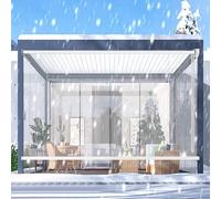E ECATEE Estor Enrollable Impermeables de Plastico PVC,Persianas Enrollables Transparentes,Grosor de 0,5 Mm,para Pérgola de Exterior,Cocina y Baño,Fáciles de Levantar,Tamaño 93 (W145xH210cm/W57 xH83)
