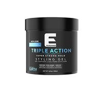 E Elegance Earth Fragance Triple Action Hair Gel - Super Strong Hold, Extreme Volume, Long Lasting Shine - Flake Free, Refresshing Fragrance - Todos los tipos de cabello, 16.9 oz