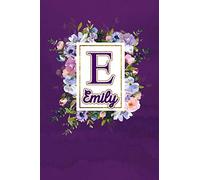 E - Emily: Monogram initial E for Emily notebook / Journal: Personalized Name Letter gifts for girls, women & men : School gifts for kids & teachers ... 6x9 Classy Purple Gold Floral Mosaic Finish)