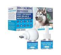 E EMZHOLE Difusor de feromonas calmante para perros, 1 paquete con difusor calmante para perros, 2 recambios, recomendado para aliviar la ansiedad por separación, ladridos y masticación por estrés, y