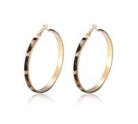 E EMZHOLE Pendientes de aro grandes con estampado de leopardo para mujer, aros grandes dorados de 60 mm, circulares, redondos, vintage, exagerados, joyería de fiesta de moda