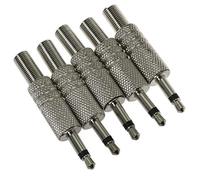 E-Excepcional conector mono de 3,5 mm 5 piezas 1/8 pulgadas TS Mono Mini estéreo de metal macho Jack adaptador conector