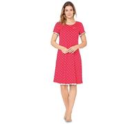 e.FEMME Camisón de manga corta para mujer Marion 308, 50% algodón y 50% modal, Coral Lunares, 50