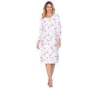 e.Femme® Camisón de mujer de manga 7/8 Ana 1162 de 100% algodón, Flores/Rosa, 50