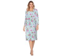 e.Femme® Camisón de mujer de manga 7/8 Ana 1162 de 100% algodón, Flores/Rosa/Marrón, 54