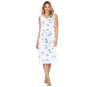 e.Femme® Camisón para mujer Ana 1160 de algodón, flores/azul, 46