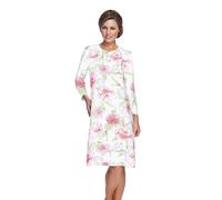 e.Femme® Kate 1029 - Camisón de Manga Larga para Mujer, 100% algodón, Hortensias Verdes, 42