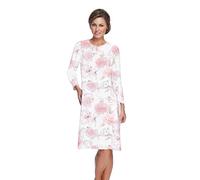e.Femme® Kate 1029 - Camisón de Manga Larga para Mujer, 100% algodón, Rosa Hortensias, 42