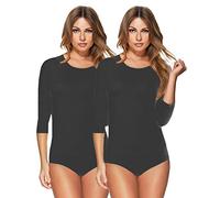 e.FEMME® Pack de 2 camisas para mujer INA Invisible 343 de micromodal, 2 x negro, 42
