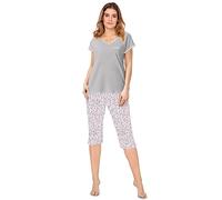 e.Femme® Pijama Sabrina de viscosa para mujer, gris/rosa, 44