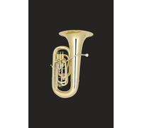 E-flat Tuba Notebook: 6"x9" matt black paperback journal - 120 lined pages - EEb bass tuba brass band