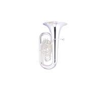 E-flat Tuba Notebook: 6"x9" matt white paperback journal - 120 lined pages - silver EEb bass tuba brass band