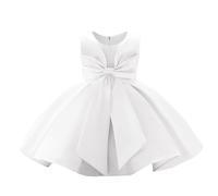 E Girl Collar Vestido de Fiesta de Princesa de Gran Tamaño con Lazo para Niñas de Flores Vestido de Tutú para Bodas y Ocasiones Especiales Medieval Niña, Blanco, 2-3 años