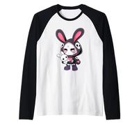 E-Girl Lindo conejo gótico anime gótico kawaii espeluznante estética Camiseta Manga Raglan