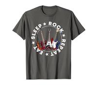 E Guitar Cool My Life Rocks Guitarists Camiseta, Hombre, Asfalto, XXL