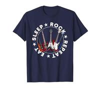 E Guitar Cool My Life Rocks Guitarists Camiseta, Hombre, Azul Marino, 6XL