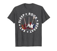 E Guitar Cool My Life Rocks Guitarists Camiseta, Hombre, Jaspeado Oscuro, 4XL