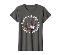 E Guitar Cool My Life Rocks Guitarists Camiseta, Mujer, Asfalto, M
