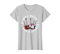 E Guitar Cool My Life Rocks Guitarists Camiseta, Mujer, Plata, M