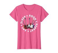 E Guitar Cool My Life Rocks Guitarists Camiseta, Mujer, Rosa Jaspeado, S
