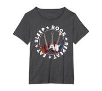 E Guitar Cool My Life Rocks Guitarists Camiseta, Mujer Tallas Grandes, Jaspeado Oscuro, 3XL Grande