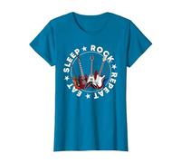 E Guitar Cool My Life Rocks Guitarists Camiseta, Mujer, Zafiro, 3XL