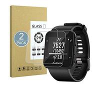 E-Hamii [2-Pack Protector de Pantalla Compatible con Garmin Forerunner 35, Protector de Vidrio Templado 9H, 2.5D Double Defense Series Premium, [Anti-Huella Digital y Anti-Arañazos][Sin Burbujas]