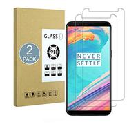 E-Hamii [2-Pack Protector de pantalla compatible con OnePlus 5T, 9H, Protección de cristal templado, Premium 2.5D Double Defense Series, [Anti-huellas de dedos y antiarañazos