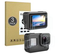 E-Hamii Protector De Pantalla Compatible Con GoPro Hero 8 Black,[Resistente A Los Rayos,Alta Definición,Sin Burbujas], [3 Pack] Protector De Vidrio Templado Para GoPro Hero 8 Black