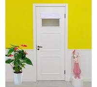 E-HAO Cortina francesa pequeña para puerta delantera (24 pulgadas de ancho x 18 pulgadas de largo), cortina de puerta lavable con tira adhesiva de velcro (blanco puro)