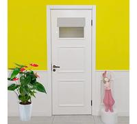 E-HAO Cortina francesa pequeña para puerta delantera (24 pulgadas de ancho x 18 pulgadas de largo), cortina de puerta lavable con tira adhesiva de velcro (blanco grisáceo)