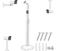 E-HORDE Soporte de Montaje Extensible para Cámaras Vigilancia Seguridad,30cm-60cm Ajustable Soporte de Montaje para cámara IP CCTV, Rotación de 360° Poste Montaje para Cámara de Vigilancia (Blanco)