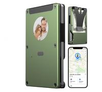 E-ink Air - Cartera delgada con chip Airtag integrado, con texto personalizado de tinta electrónica/imagen de bricolaje, soporte para tarjetas de crédito con bloqueo RFID, compatible solo con Apple