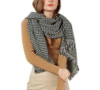 e invierno bufanda a cuadros colorida para mujer, bufanda de flecos cálida espesante bufanda azul lunares, b, A