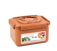 e-jen Recipiente de fermentación probiótica de kimchi y chucrut de alta calidad con tapa interior al vacío (loza marrón, 1.3 galones/5.2 L)
