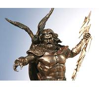 e-katastima Greek King God Zeus Jupiter Thunder Statue Sculpture Figure Bronze Finish 20cm / 7.89 Inches
