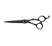 E-Kwip Kuro Line - Tijeras profesionales para peluquería (5,5 pulgadas, acero japonés, revestimiento de titanio con diseño ergonómico offset