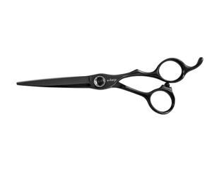 E-Kwip Kuro Line - Tijeras profesionales para peluquería (6,0 pulgadas, acero japonés, revestimiento de titanio con diseño ergonómico offset