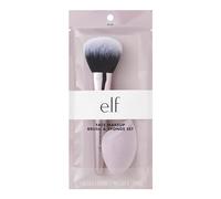 e.l.f. Complexion Brush & Sponge Duo, 2-Step Face Sponge & Makeup Brush Kit para crear un complejo impecable, vegano y libre de crueldad