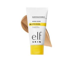 e.l.f. SKIN Suntouchable! Whoa Glow SPF 30, protector solar y imprimación de maquillaje para un acabado radiante, con ácido hialurónico, vegano y libre de crueldad, Sunburst