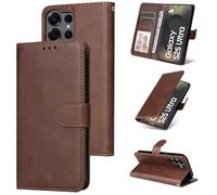 E-Lush Funda para Samsung Galaxy S25 Ultra Funda de Piel Sintética Funda Magnética Flip Wallet Tarjetero 360 Resistente a Golpes Funda para Samsung Galaxy S25 Ultra Funda con Función Stand Marrón