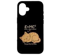 E = MC² Cat Meows Cuddles Fórmula Kitty Física Juego de Palabras Nerd Carcasa para iPhone 16