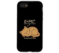 E = MC² Cat Meows Cuddles Fórmula Kitty Física Juego de Palabras Nerd Carcasa para iPhone SE (2020) / 7/8