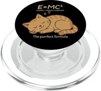 E = MC² Cat Meows Cuddles Fórmula Kitty Física Juego de Palabras Nerd PopSockets PopGrip para MagSafe